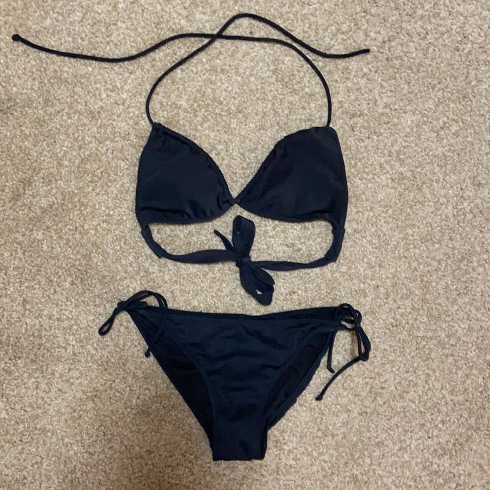 Black triangle bathing suit